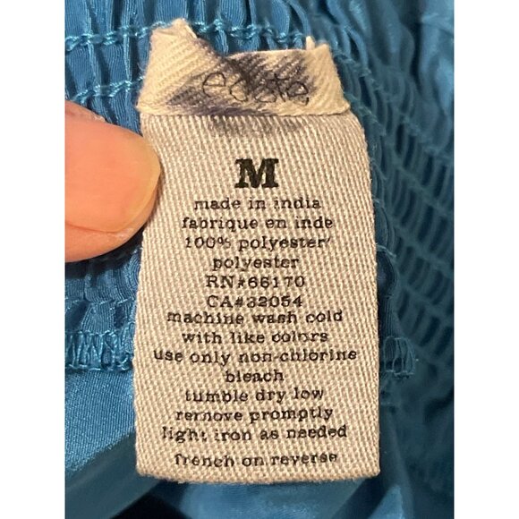 Ecote Blue Elastic Waist A-Line Skirt Junior Medium 100% Polyester Lightweight & - Picture 3 of 3